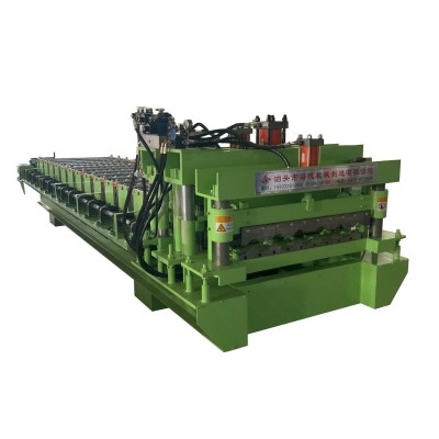 High standard glazed roofing colored steel tile roll forming machine